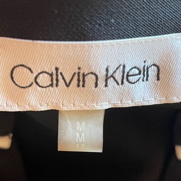 Calvin Klein Black Blouse with White Piping Size M - Picture 4 of 5